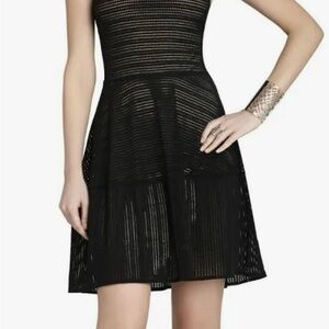 BCBGMaxAzria Black Textured Mini Dress